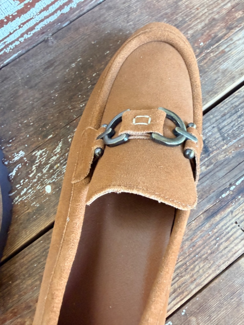 NWOT Donald Pliner Calf Suede Clio Loafer Saddle 11 - Picture 10 of 15